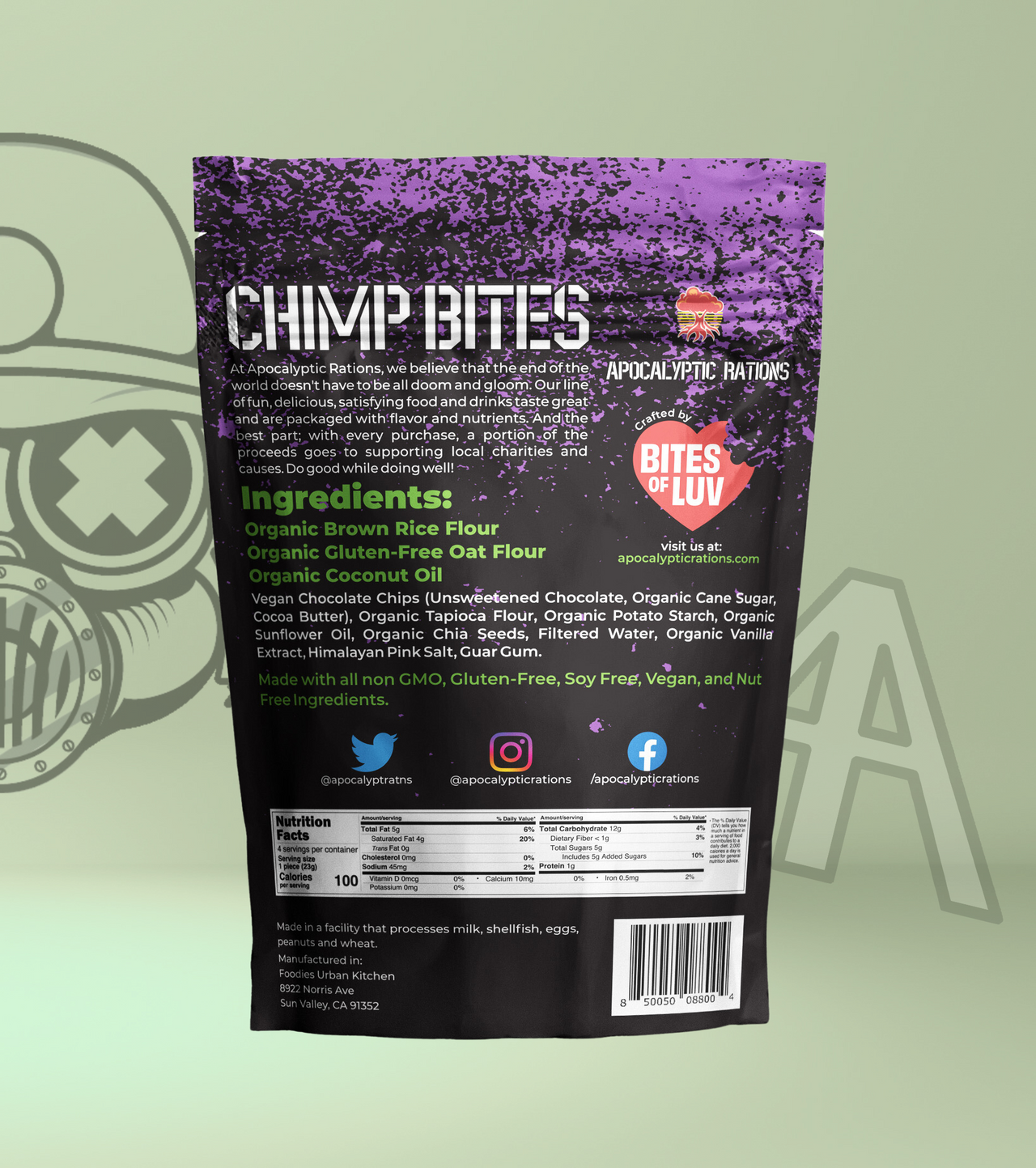 Chocolate Chip Raw Cookie Bites - Apocalyptic Ape #2674